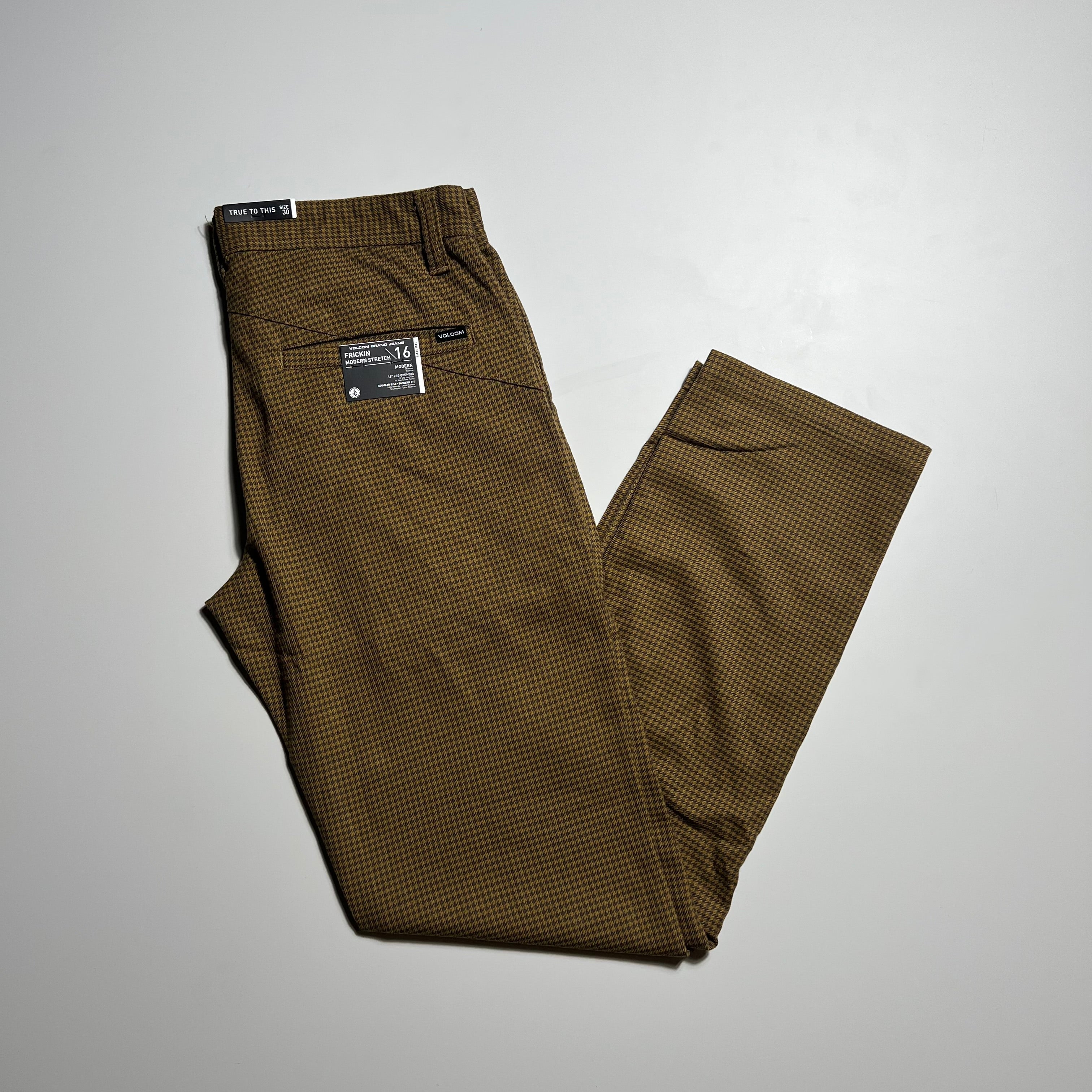 VOLCOM BROWN HOUNDSTOOTH PANT